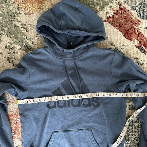 Adidas Vintage Style Women’s hooded sweatshirt rustic blue hoodie size small - Picture 10 of 11